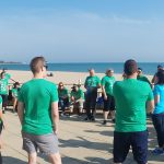 Beam Suntory employees at Oak Street Beach Adopt-a-Beach cleanup
