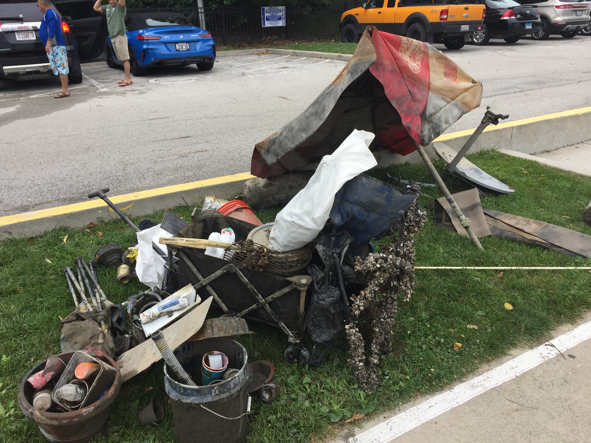 Pile of trash from dive