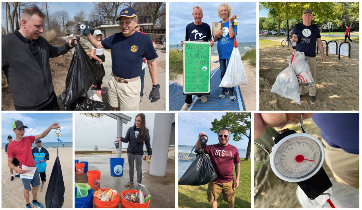 Adopt-a-Beach volunteers weigh litter at 7 different cleanups..