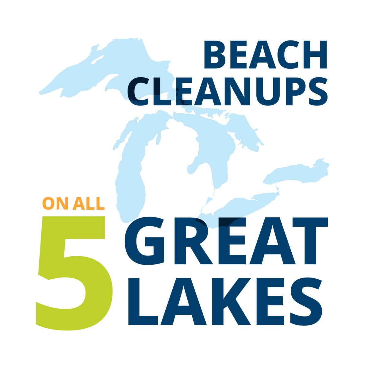 Beach cleanups on all 5 Great Lakes.