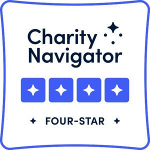 Charity Navigator four-star rating badge.