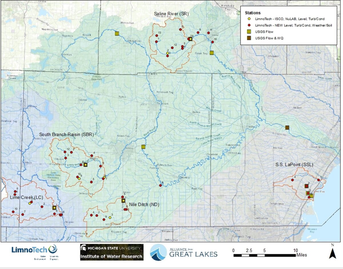 A map shows monitoring locations.