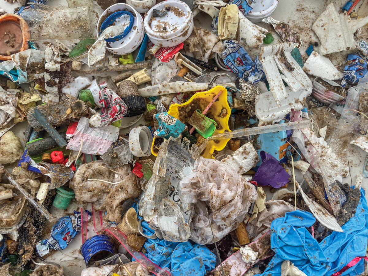 Foam and other plastic items found at a beach cleanup.